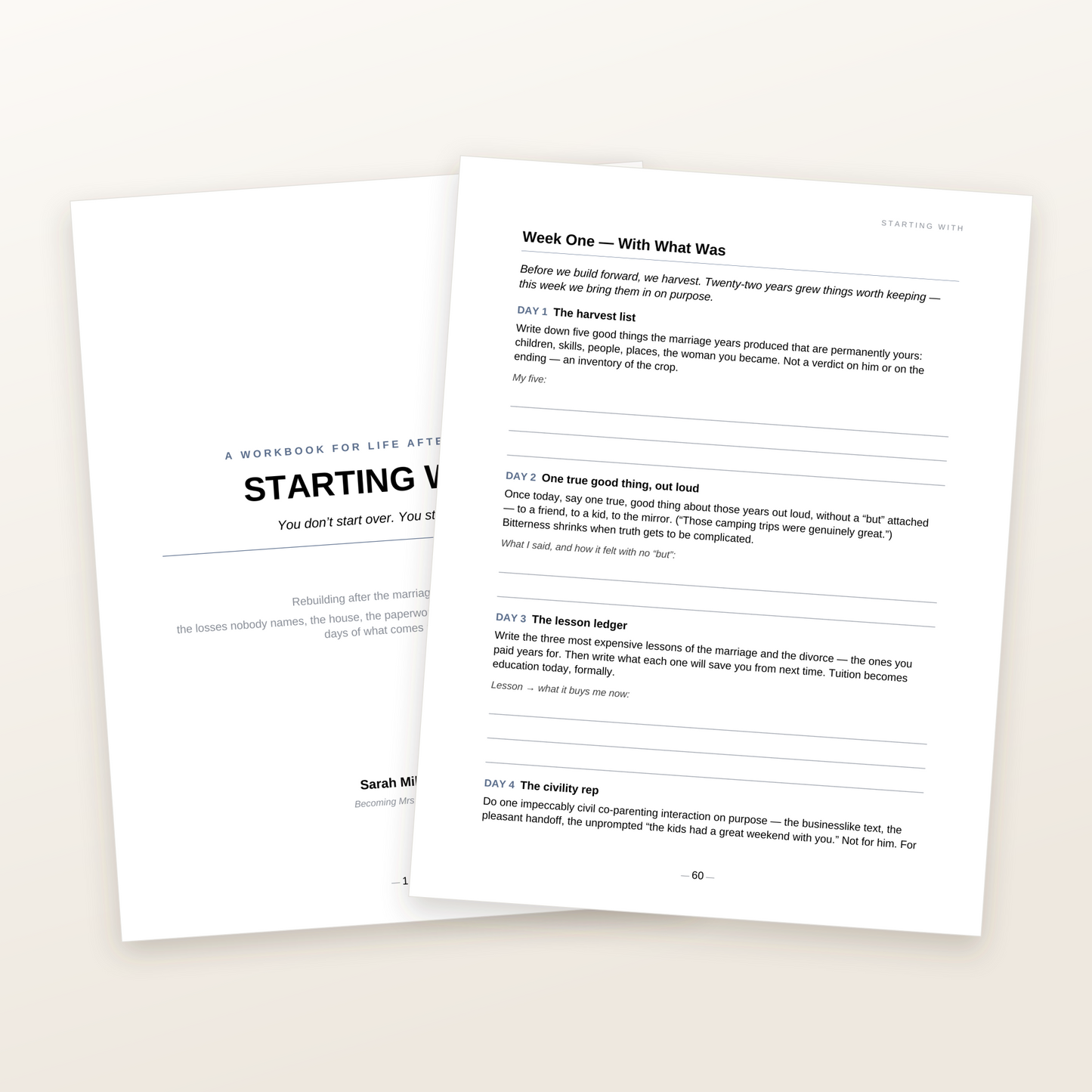 Starting With: A Workbook for Life After Divorce (67-Page Digital Workbook)