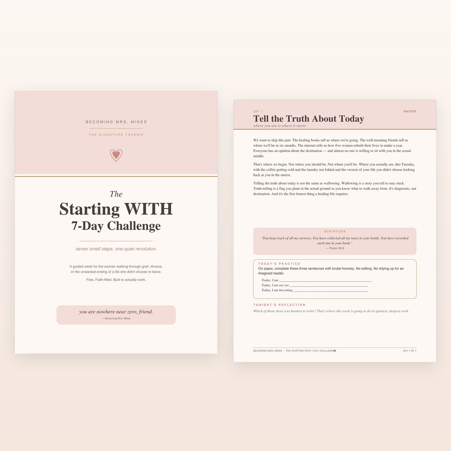 Free 7-Day Healing Challenge for Divorce & Grief | Becoming Mrs. Mikes